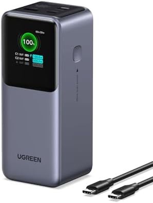 UGREEN Nexode 20000 m Ah Fast Charging Power Bank – 130 W Portable Battery Pack with TFT Smart Display for Enhanced Device Compatibility – Ideal for Mac Book, i Pad, i Phone 16, Samsung S24 & More – Ultimate Power Solution for On-the-Go Professionals