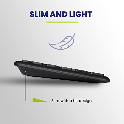 Perixx PERIBOARD-210 Wired Full-Size USB Keyboard – Ultra-Quiet Scissor Keys for Effortless Typing on Desktop, Laptop, and Tablet – Sleek Black Design with Enhanced Compatibility and Ergonomic Comfort