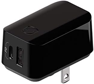 Scosche HPDC20-SP 20 W USB-C Fast Charger Mini Cube Wall Adapter – Ultra-Portable Power Delivery 3.0 for Swift Device Charging, 4 X Faster Charge Speed, Sleek Black Design for Enhanced Compatibility and Efficiency