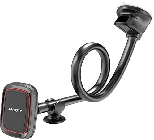 APPS2 Premium Magnetic Car Phone Holder Mount with Flexible Long Arm – Anti-Shake Windshield Mount for Smartphones and Tablets – Enhanced Stability with 6 Strong Magnets – Case-Friendly Design for Safe Driving and Hands-Free Navigation – Ideal for i Phone and Android Devices APPS2 Premium Magnetic Car Phone Holder Mount with Flexible Long Arm – Anti-Shake Windshield Mount for Smartphones and Tablets – Enhanced Stability with 6 Strong Magnets – Case-Friendly Design for Safe Driving and Hands-Free Navigation – Ideal for i Phone and Android Devices