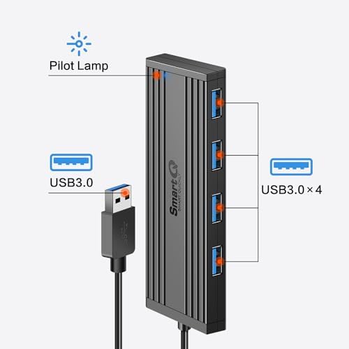 Upgrade Your Digital Workspace with the Smart Q 4-in-1 USB-C Hub – Premium 4 K HDMI Adapter Featuring 3 Lightning-Fast USB 3.0 Ports for Seamless Data Transfer and Crystal-Clear Visuals – Perfect for Mac Book, Dell XPS, and Chromebook Users on the Move