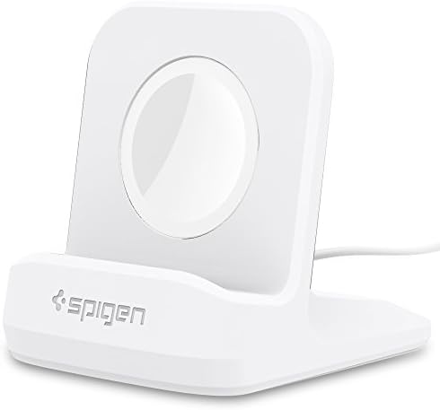 Spigen S350 Apple Watch Charger Stand – Durable TPU Dock with Non-Slip Base for Enhanced Stability and Fast Charging – Compatible with Ultra 2/1, Series 10, SE2, and More – Optimal Charging Solution for All Apple Watch Sizes – Sleek Design for Desk or Nightstand Use