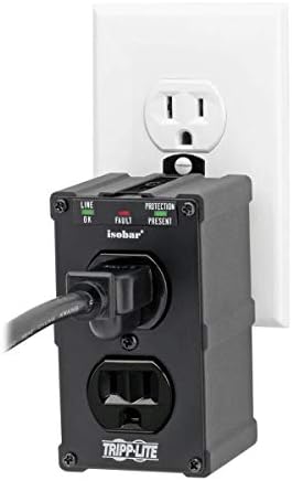 Tripp Lite Isobar ISOBLOK2-0 Industrial Heavy Duty Outlet Extender – Rugged Surge Protector Power Strip with 2 Grounded Outlets, Direct Plug-in Metal Design for Workshop & Garage Use – EMI/RFI Noise Filtering for Enhanced Equipment Safety and Efficiency