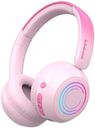 Vibrant LED Bluetooth Headphones for Kids – Lightweight, Hearing-Safe Design with Adjustable Volume Limits, Built-in Microphone, and Ultimate Comfort for School, Travel, and Home – Compatible with Tablets and Smartphones