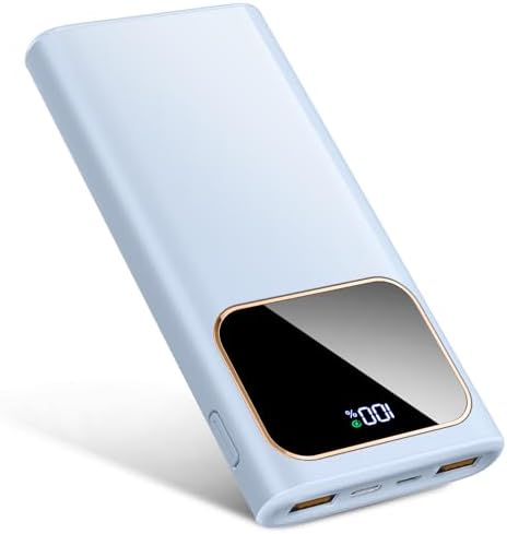 High-Speed 10000 m Ah Portable Power Bank with Dual USB-C Fast Charging – 22.5 W Battery Pack for Smartphones & USB Devices, LED Display, PD 3.0 & QC 4.0 Compatible, Ideal for Travelers & On-the-Go Users
