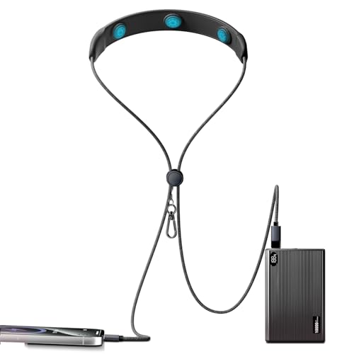 100 W Rapid Charge Neck Massager Cable | 3-Mode Silicone Vibration for Soothing Comfort | Durable 1.45 M Nylon Braided USB C to USB C Connector | Seamlessly Compatible with i Phone 15/16 & Android Devices | Power Up and Relax Anywhere