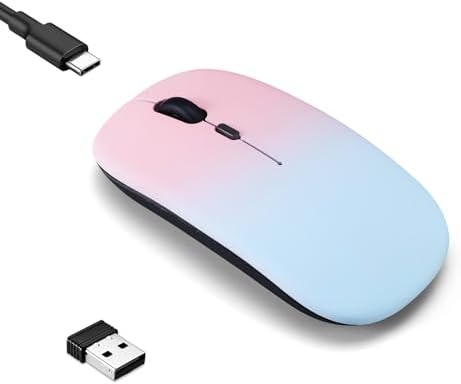 Seamless Productivity with 3 Pack Rosy Glow Red Wireless Bluetooth Mouse – Rechargeable, Silent, and Slim Dual Mode Mice for Laptop, Desktop, i Pad, and Mac – Perfect for On-the-Go Professionals and Students