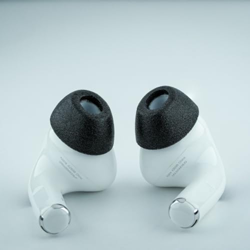 Upgrade Your Listening Experience with Comply Memory Foam Earbud Tips for Apple Air Pods Pro 1 & 2 | Superior Comfort & Secure Fit | Premium Noise Isolation Design | Anti-Slip Technology | Black, Medium (3 Pairs) for Enhanced Sound Quality and Longevity