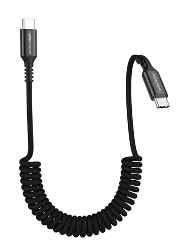 CableCreation Coiled USB C to USB C Cable 2Pack, Charger Cable for Carplay & Android Auto Compatible with iPhone 16, 15, Samsung Galaxy S24 / S23, Google Pixel, Tablet – Enhanced Compatibility and Speed