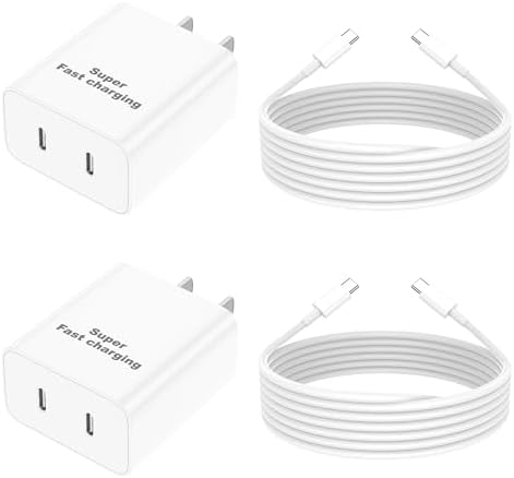 Rapid Charge 45 W Dual USB-C Power Adapter with 6 ft Type C Cable – Ultimate Fast Charging Solution for i Phone 16 Series & Samsung S25 – Versatile, Compact, and Efficient Power Delivery on the Move