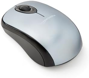 Wireless Silver Optical Mouse by Amazon Basics – 2.4 GHz Connection with USB Nano Receiver for Effortless Navigation and Ergonomic Comfort in Home & Office Use