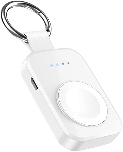 i.VALUX Compact Wireless Charger for Apple Watch – Keychain-Friendly 1000 m Ah Power Bank, Fast Magnetic Charging for Series 10/9/8/Ultra/7/6/5/4/3/2/SE – Perfect Travel Companion & Birthday Gift for Her – Sleek White Design