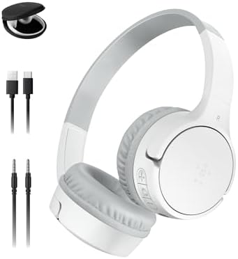 Belkin Sound Form Mini Kids Wireless Bluetooth Headphones – Safe 85 d B Volume Control, 30-Hour Playtime, Built-In Microphone – Lightweight On-Ear Style for i Phone, i Pad, Fire Tablet & More – Ideal for Learning, Entertainment & Safe Listening