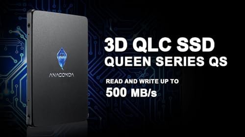 Supercharge Your Gaming Setup with ANACOMDA Nini Slim 480 GB SATA III SSD – Lightning-Fast Read/Write Speeds Up to 500 MB/s, Enhanced QLC NAND Flash Technology for Superior Performance, Ideal for Gamers and Professionals, Effortless Installation, High-Speed Data Storage Solution, Made in Taiwan for Unmatched Quality