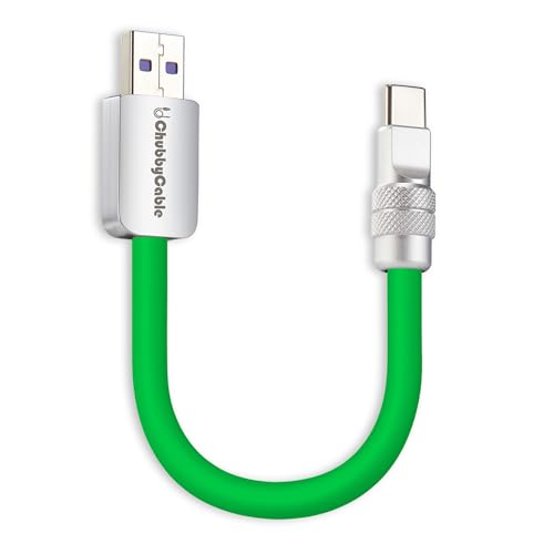 chubbycable Cute Chubby – 240W Short USB-C Cable Power Bank Fast Charging Cable Silicone Charger Cord Compatible with iPhone 16/15 Series, Desert Titanium+Desert Titanium, Type-C to Type-C, 20 inch – Enhanced Compatibility and Speed