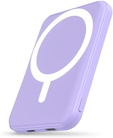 Podoru Mag Safe 5000 m Ah Portable Power Bank – Wireless Magnetic Charger with 20 W PD Fast Charging for i Phone 12 to 16 Series – Sleek, Lightweight Design for Effortless On-the-Go Charging – Includes Type-C Cable for Enhanced Versatility and Compatibility