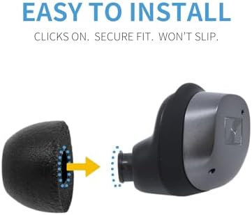Transform Your Audio Experience with Comply True Grip Premium Memory Foam Earbud Tips for Sennheiser Momentum 3 & 4 | Ultimate Comfort & Noise Isolation | Large Black (3 Pairs) with Essential Cleaning Tool | Perfect Fit for Music Lovers