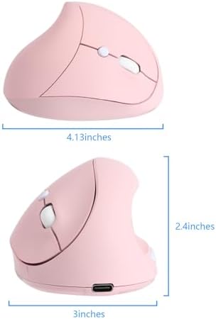 Discover Unmatched Comfort with the Pink Ergonomic Wireless Vertical Mouse – Rechargeable, Adjustable DPI, and Perfect for Laptops and Desktops!