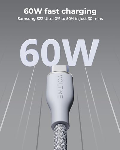 VOLTME Premium Nylon USB C Cable 2-Pack – 6 ft Fast Charging & Data Transfer Cable for Galaxy S10+/S10, Note 10/9, LG V30/V35, Moto Z2/Z3 – Universal Compatibility & Enhanced Durability for Efficient Charging Solutions
