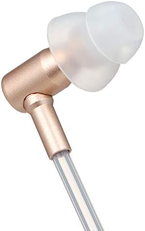 Docooler EMF-Free Air Tube Earbud Headphones – Stylish Rose Gold In-Ear Stereo Earphones with Microphone, Volume Control & Broad Smart Device Compatibility for Enhanced Sound Quality and Health Safety