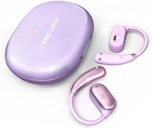 Ultra-Lightweight King Lucky Open Ear True Wireless Earbuds – Bluetooth 5.3 Sports Headphones with 60-Hour Battery Life, Dual Device Connectivity & Exceptional Sound Clarity for Active Lifestyles and Outdoor Adventures