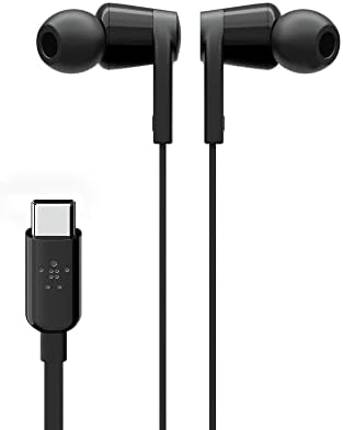 Belkin Sound Form USB-C Wired Earbuds – Premium In-Ear Earphones with Microphone for i Phone 15, i Pad Mini, Galaxy S24, Google Pixel & Android – Noise-Isolating, Sweat-Resistant Design for Ultimate Audio Performance – Black – Seamless Connectivity & Comfort