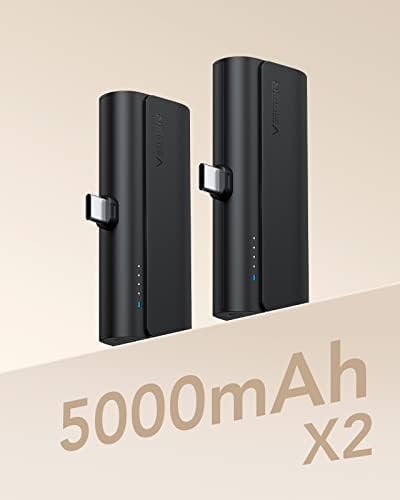 VEGER Dual USB C Portable Chargers – 5000 m Ah Fast Charging Power Banks for i Phone 15/16 and Samsung Galaxy S25/S24/S23 – Lightweight Cordless Battery Pack for Ultimate On-the-Go Convenience and Compatibility