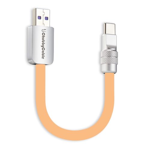 chubbycable Cute Chubby – 240W Short USB-C Cable Power Bank Fast Charging Cable Silicone Charger Cord Compatible with iPhone 16/15 Series, Desert Titanium+Desert Titanium, Type-C to Type-C, 20 inch – Enhanced Compatibility and Speed