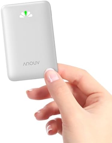 Ultra Slim ANOUV 10,000 m Ah Portable Charger – Fast Charging Power Bank with PD 22.5 W & QC 3.0 for i Phone and Android Devices – Lightweight External Battery for On-the-Go Charging Needs