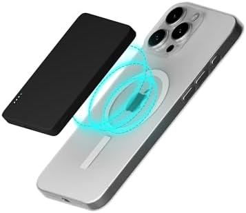 Magnetic Ultra Slim Wireless Power Bank – PEEL 5,000 m Ah Charger for i Phone 16/15/14/13/12 – Fast 15 W Wireless & 20 W USB-C Charging, Lightweight & Portable Design for Effortless On-the-Go Power – Secure Magnetic Grip for Mag Safe Devices – Minimalist Accessory for Seamless Charging Experience