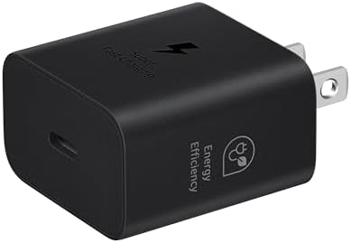 SAMSUNG 45 W Ultra-Fast Wall Charger with USB Type-C Cable – Efficient Power Adapter for Galaxy Devices & USB-C Gadgets, Sleek Black Design for On-the-Go Charging, Low Energy Consumption, Ideal for Busy Lifestyles, EP-T4511 XBEGUS