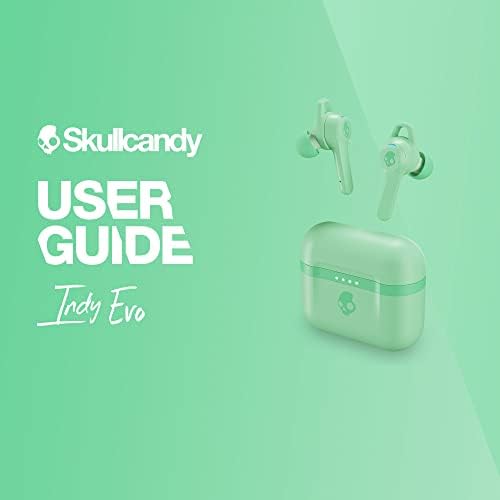 Skullcandy Indy Evo Mint Wireless Earbuds – 30-Hour Battery Life, Sweat-Resistant Design, Compatible with i Phone and Android, Exceptional Sound Quality with Built-In Microphone for Hands-Free Calls, Ultimate Comfort for Active Lifestyles, Bluetooth Connectivity for Quick Pairing and Seamless Streaming