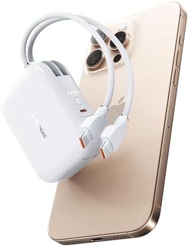 TORRAS 10,000 m Ah Power Bank – Ultra-Compact 45 W Fast Charging Portable Battery with Dual USB-C Cables | Essential Travel Charger for i Phone 16, 15 Pro/Pro Max, Samsung S25, S24 & More | Stay Powered Anywhere