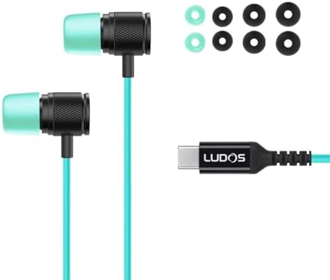 LUDOS Ultra Magnetic USB-C Earbuds for i Phone 16 & Samsung Galaxy – Superior Sound Performance with 5-Year Warranty, Ergonomic Comfort for All-Day Use, Tangle-Free Magnetic Design for Music and Calls – Sleek Black Finish