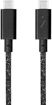 Native Union Type-C Belt Cable Pro – 8 ft Durable USB-C to USB-C Charging Cable with Leather Strap for i Phone 16, Mac Book Pro M2 – 240 W Fast Charge & Data Transfer Solution, Enhanced Resilience for Home & Office Use