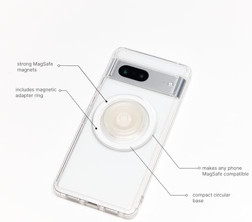 Elevate Your Smartphone Experience with the Mag Safe Compatible Pop Sockets Grip – Stylish Enamel Silver Heart Design, Magnetic Phone Stand & Secure Grip for i Phone, Ideal for Hands-Free Viewing & Effortless Wireless Charging, Customizable Swappable Top for Personal Flair