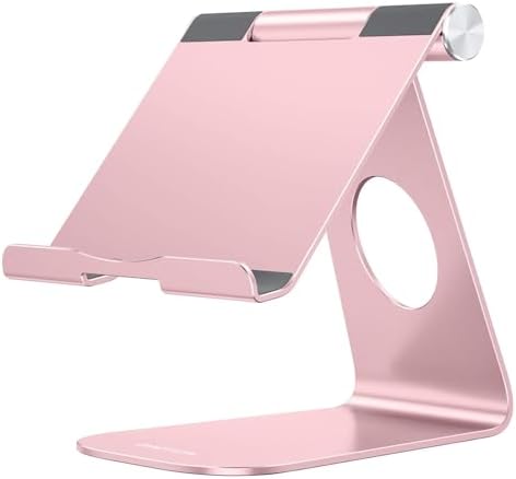 Ergonomic Adjustable Aluminum Tablet Stand – Versatile Cradle for i Pad & Samsung with Multi-Angle Viewing – Perfect for Enhanced Comfort and Productivity at Home, Office, or On-the-Go – Durable, Lightweight Design for All Tablets Up to 13 Inches
