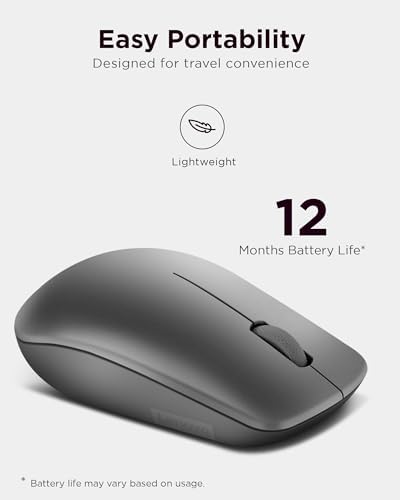 Lenovo 530 Wireless Mouse – Ergonomic Abyss Blue Design with 2.4 GHz Nano USB Receiver, 1200 DPI Optical Sensor for Precision Tracking, Lightweight & Portable for Effortless Navigation, Ideal for Left & Right-Handed Users, Perfect Companion for Work or Travel