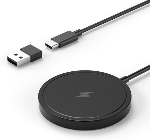 High-Speed Magnetic Wireless Charger for i Phone – 15 W Max Mag Safe Charging Pad, Compatible with i Phone 16/16 Pro/Pro Max/15/14/13/12/11 – Includes USB-A Wall Adapter for Seamless Power Delivery – Stylish Black Design for Modern Aesthetics High-Speed Magnetic Wireless Charger for i Phone – 15 W Max Mag Safe Charging Pad, Compatible with i Phone 16/16 Pro/Pro Max/15/14/13/12/11 – Includes USB-A Wall Adapter for Seamless Power Delivery – Stylish Black Design for Modern Aesthetics