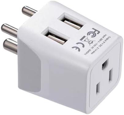 Compact Dual USB Travel Adapter for Effortless Charging in Australia, New Zealand, and China – Essential Type I Plug for Phones, Tablets, and Cameras – Quick Charge Capability with Universal Compatibility for Hassle-Free Global Adventures