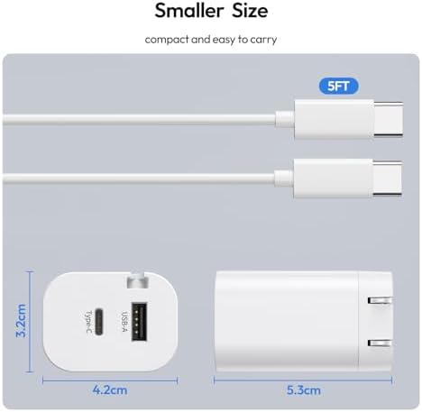 Lightning-Fast Power Duo for i Phone 15: 20 W Type C Wall Charger & 5 FT USB-C Cable Bundle – Ultimate Charging Efficiency for i Phone 15/15 Pro/Pro Max/Plus & i Pad Models – Compact, Durable, and Perfect for On-the-Go Charging Solutions – Enhance Device Performance with Rapid Charge Technology