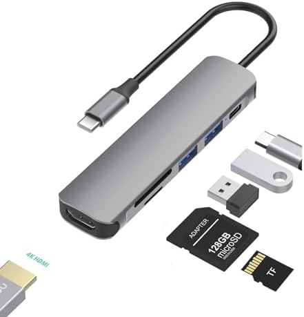 Maximize Your Device Connectivity with Our 7-in-1 USB C Hub to HDMI Adapter – High-Speed Multi-Port Dongle for Mac Book Pro, i Pad Pro, Surface & More – 4 K HDMI Output, 100 W Power Delivery, USB 3.0/2.0, SD/TF Card Readers for Effortless Data Transfer and Enhanced Productivity – Ideal for Professionals & Creatives Seeking Reliable Performance and Seamless Multi-Device Integration