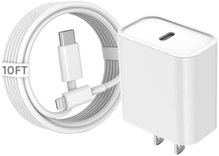 10 FT Apple MFi Certified Fast Charging Cable – Extra Long USB C to Lightning Connector for i Phone & i Pad – Rapid PD Power Delivery for Maximum Efficiency with i Phone 14 Pro Max/Plus, 13 Pro/Mini, 12, 11, X – Durable, Flexible, and Tangle-Free Design for Ultimate Charging Convenience