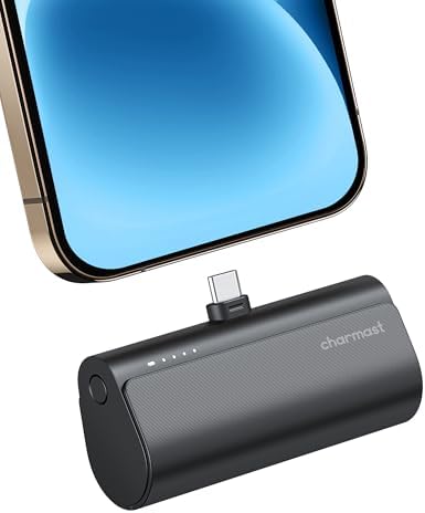 Ultra-Compact 5000 m Ah Power Bank for i Phone 16/15 & Samsung Galaxy S24 – 20 W PD Fast Charging Mini Charger for On-the-Go Efficiency, Pocket-Sized Battery Pack with USB-C Connectivity for Rapid Recharges and Enhanced Compatibility – Perfect for Travel and Everyday Use