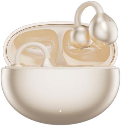 Premium Open Ear Bluetooth 5.4 Clip-On Headphones for Small Ears – Lightweight, Comfortable Sports Earbuds with 50-Hour Playtime, Waterproof & Dustproof Design, Perfect for Glasses Wearers, Seamless Android/i OS Compatibility for Active Lifestyles, Off White