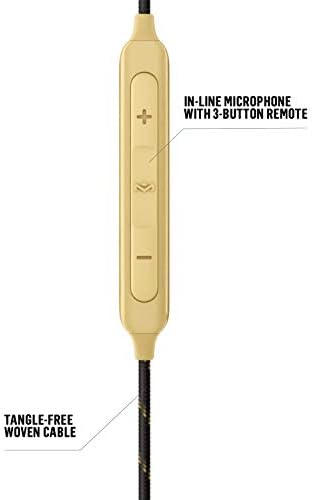 House of Marley Nesta Gold Noise-Cancelling Earbuds with Microphone – Premium Eco-Friendly Wireless Sound Experience for Ultimate Comfort and Connectivity