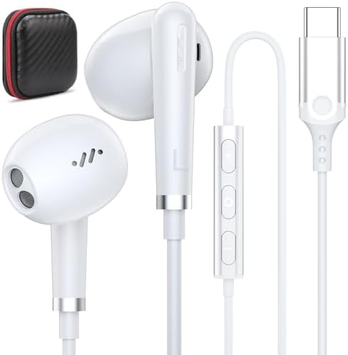 COOYA Hi-Fi USB C Earbuds: Premium Noise-Cancelling In-Ear Headphones for i Phone 16 & Samsung S25 Ultra – Superior Sound Clarity, Ergonomic Design & Built-in Mic for Seamless Communication and Enhanced Audio Experience