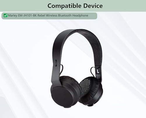 Transform Your Sound Experience with Premium Replacement Earpads for House of Marley EM-JH101-BK Rebel Wireless Headphones – Luxurious Memory Foam and Protein Leather Cushions for Superior Comfort and Sound Isolation, Ideal for Music Enthusiasts Seeking Long-Lasting Durability and Effortless Installation