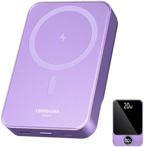 Magnetic 10,000 m Ah Power Bank – Ultra-Fast PD 20 W Portable Charger Compatible with Mag Safe for i Phone 16/15/14/13/12 Pro/Pro Max, Samsung, and Android Devices – Sleek, Lightweight Design for On-the-Go Charging Efficiency