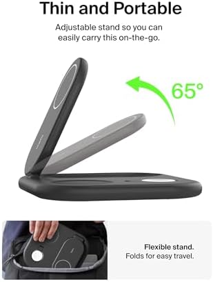 Revolutionize Your Charging Experience with the Belkin 2-in-1 Magnetic Foldable Charger – 15 W Qi2-Certified Wireless Power for Apple i Phone 16 & Samsung Galaxy S25 with Non-Slip Stability – Sleek White Design for Home, Office & Travel – PSU Included for Instant Use and Enhanced Device Compatibility